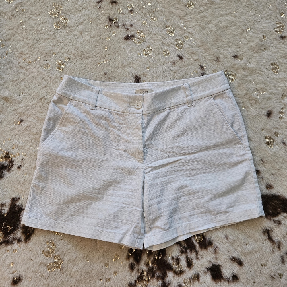 NWOT LOFT White Bermuda Shorts Classic Style